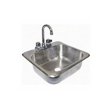 Drop In Hand Sink w/ Faucet and Strainer 15-3/4" x 15-1/4"